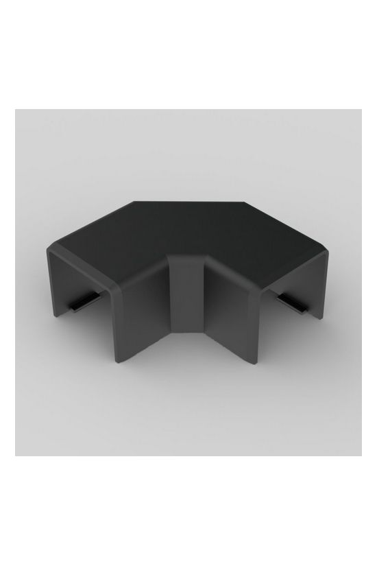 Vezetékcsatorna L-idom-fedél 20x20-hoz fekete fedél 19.2mm x 21.2mm x 90° kezeletlen LHD KOPOS - 8623_FB