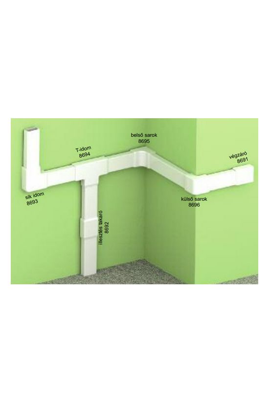 Vezetékcsatorna L-idom-fedél 25x15-höz alap+fedél 15mmx 25mmx 90° műanyag fényesfehér LHD KOPOS - 8693_HB