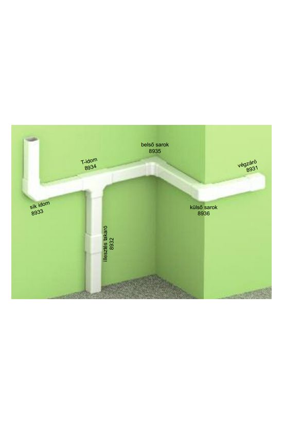 Vezetékcsatorna L-idom-fedél 30X25-höz alap+fedél 25mmx 30mmx 90° műanyag fényesfehér LHD KOPOS - 8933_HB