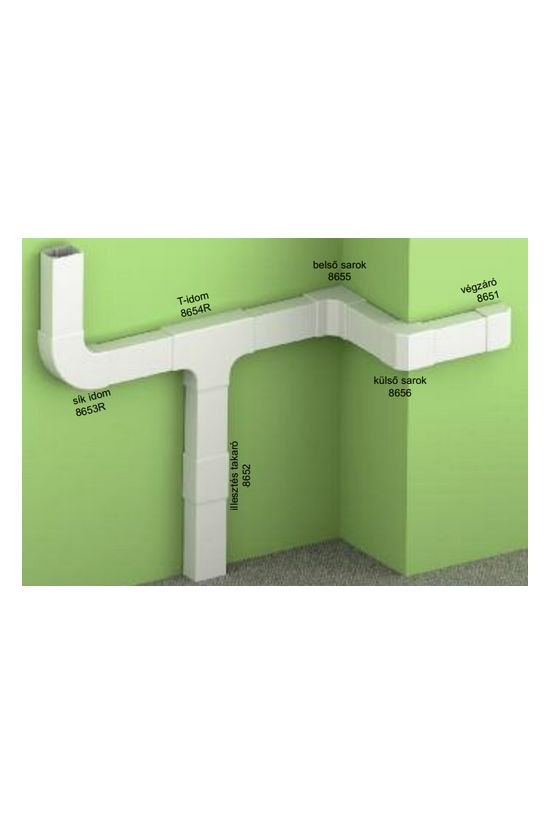 Vezetékcsatorna L-idom-fedél 60X40-hez alap+fedél 40mmx 60mmx 90° műanyag fényesfehér LH KOPOS - 8653_HB