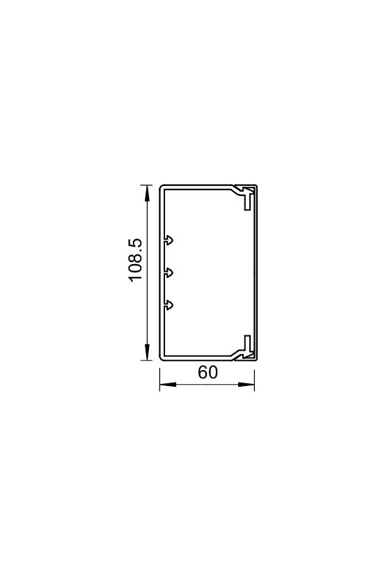 Vezetékcsatorna műanyag 110mm x 60mm x 2000mm krémfehér kezeletlen WDK60110CW OBO-BETTERMANN - 6021840
