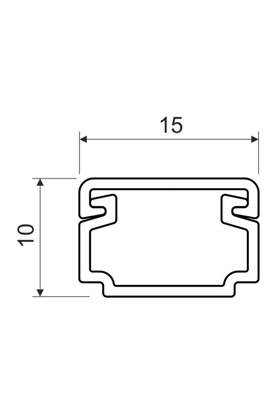 Vezetékcsatorna műanyag 15mm x 10mm x 2000mm fehér kezeletlen LH KOPOS - LH 15X10_HD