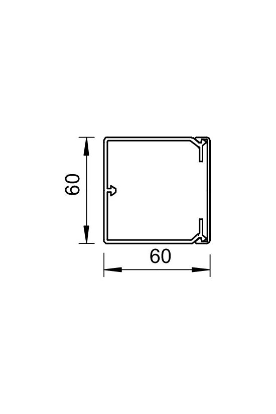 Vezetékcsatorna műanyag 60mm x 60mm x 2000mm krémfehér kezeletlen WDK60060CW OBO-BETTERMANN - 6021948