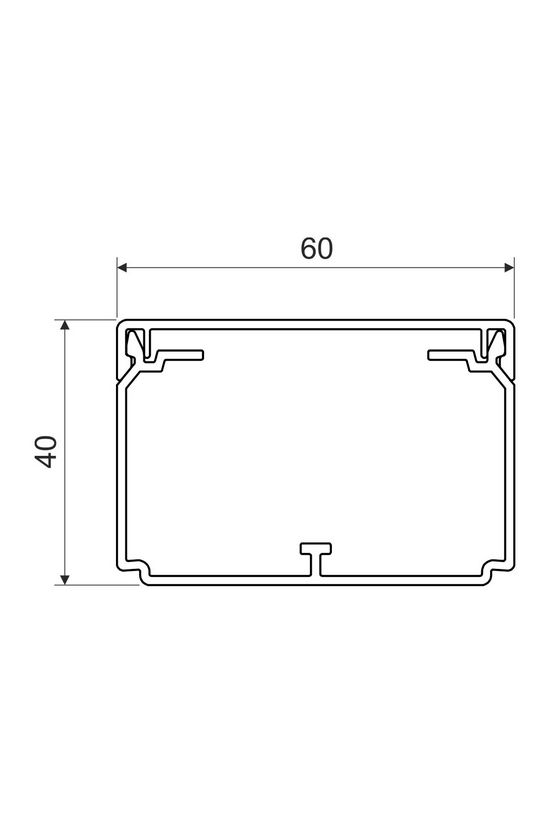 Vezetékcsatorna öntapadós műanyag 60mm x 40mm x 2000mm fehér kezeletlen LH KOPOS - LH 60X40_P2
