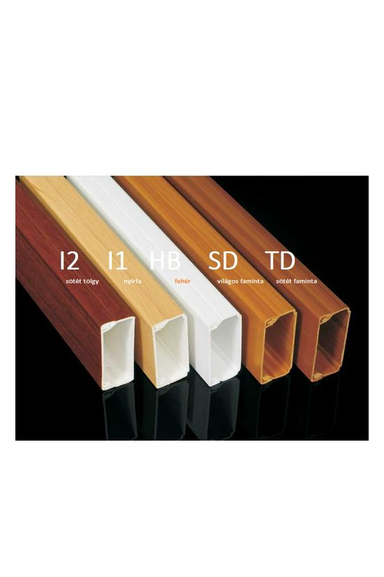 Vezetékcsatorna sötét fa műanyag 40mm x 20mm x 2000mm kezeletlen LHD KOPOS - LHD 40X20_TD