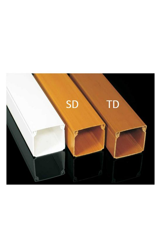 Vezetékcsatorna sötét fa műanyag 40mm x 40mm x 2000mm kezeletlen LHD KOPOS - LHD 40X40_TD