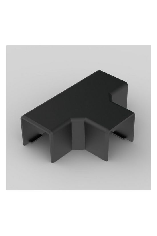 Vezetékcsatorna T-idom fedél 20x20-hoz fekete 21.2mm x 19.2mm x fedél kezeletlen LHD KOPOS - 8624_FB
