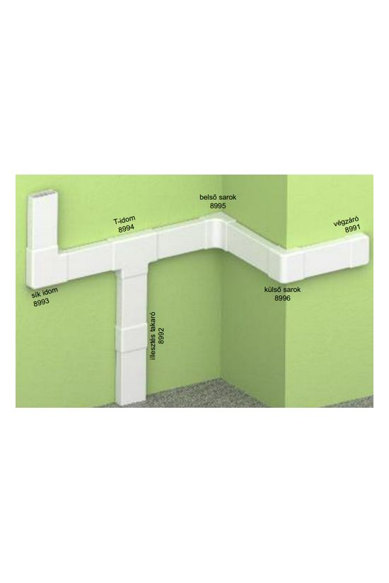 Vezetékcsatorna végzáró 50X20-hoz balos/jobbos 20mmx 50mmx műanyag fényesfehér LHD KOPOS - 8991_HB