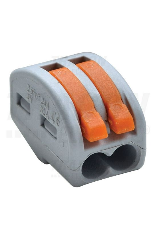 Vezetékösszekötő oldható 2-pólus 0.5-4mm2 32A 400V átlátszó működtetőkarral TRACON - OVO2,5-2