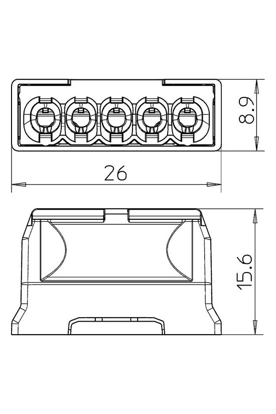 Vezetékösszekötő 5-pólus 0.5-2.5mm2 24A 450V világosszürke 61 525 LGR OBO-BETTERMANN - 2054507