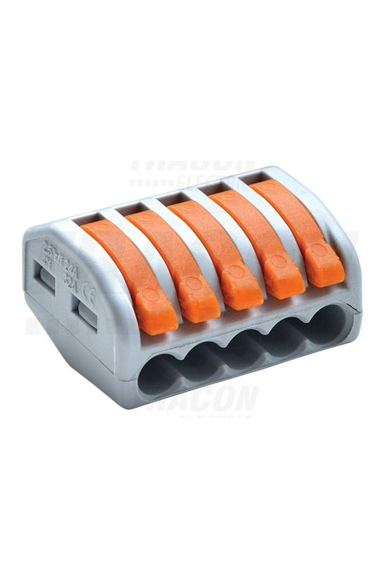 Vezetékösszekötő oldható 5-pólus 0,5-4mm2 32A 400V világosszürke működtetőkarral TRACON - OVO2,5-5