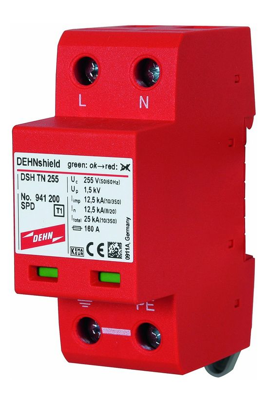 Villámáram-levezető kombi DEHNshield 2P T1+T2 TN 230V/AC 2M DSH TN 255 DEHN - 941200