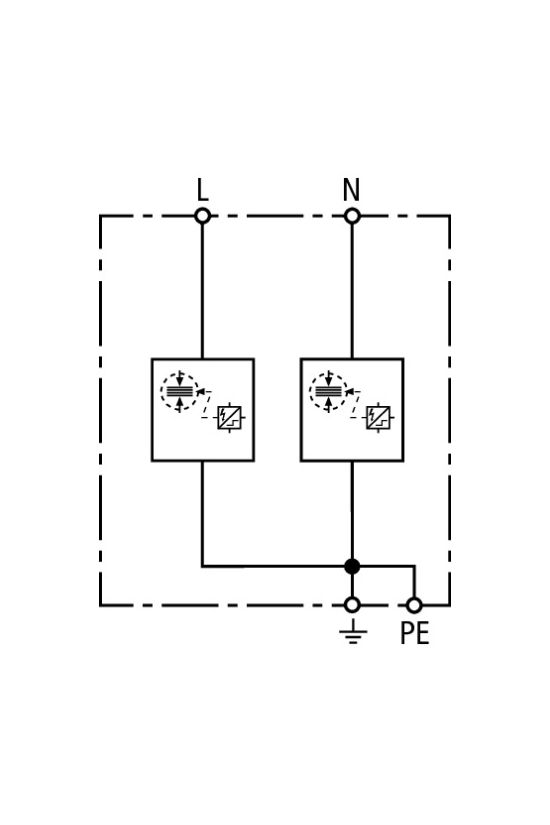 Villámáram-levezető kombi DEHNshield 2P T1+T2 TN 230V/AC 2M DSH TN 255 DEHN - 941200
