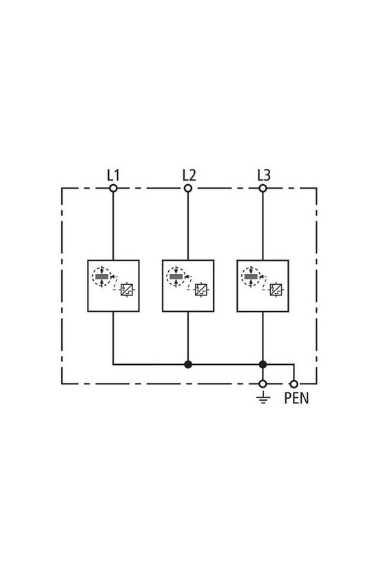 Villámáram-levezető kombi DEHNshield 3P T1+T2 TNC 230V/AC 4M DSH TNC 255 DEHN - 941300