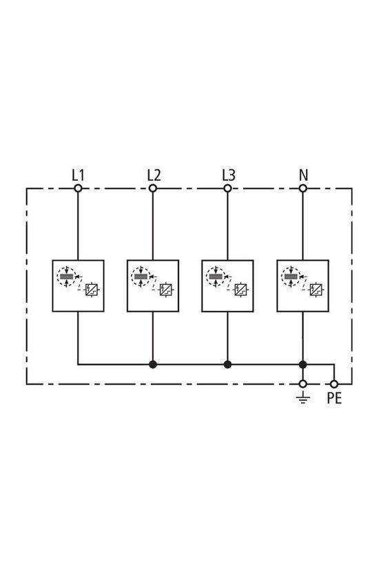 Villámáram-levezető kombi DEHNshield 4P T1+T2 TN-S 230V/AC 4M DSH TNS 255 DEHN - 941400