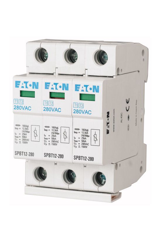 Villámáram-levezető kombi készlet 3P T1+T2 TNC TN-C-S TN 280V/AC 3M SPBT12-280/3 EATON - 158330