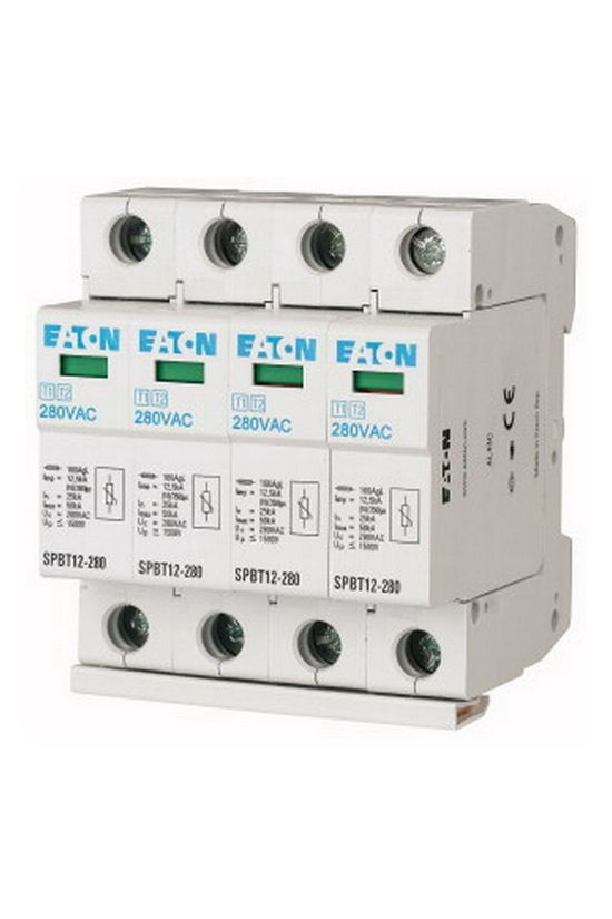 Villámáram-levezető kombi készlet 4P T1+T2 TN-S TN 280V/AC 4M SPBT12-280/4 EATON - 158331