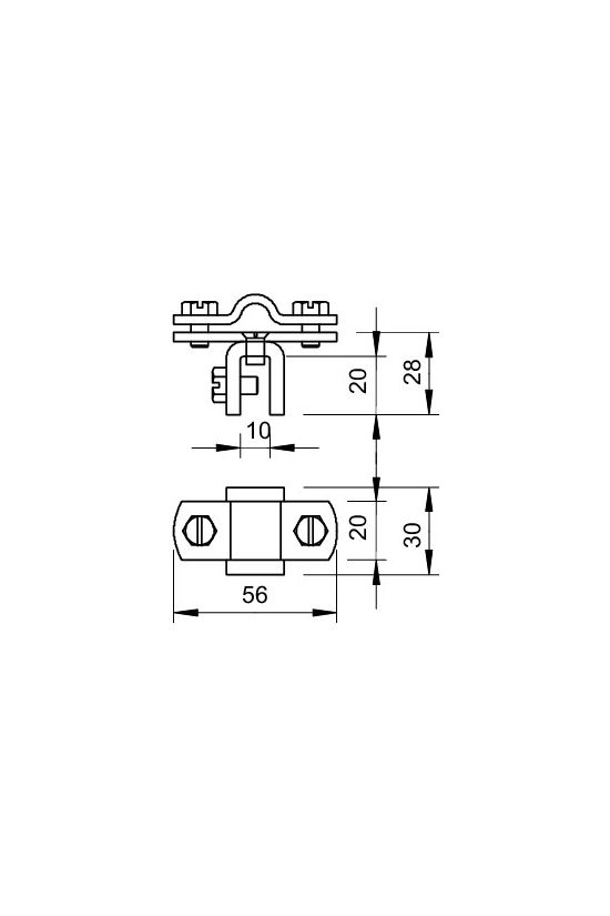 Villámvédelmi kapocs merítetten horganyzott acél 10mm-befogás 270 8-10 FT OBO-BETTERMANN - 5317207