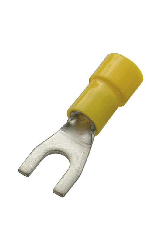 Villás saru DIN 46237 4-6,0mm2 5M/csavar villás-alakú PVC sárga réz ónozott SV5 Haupa - 260322