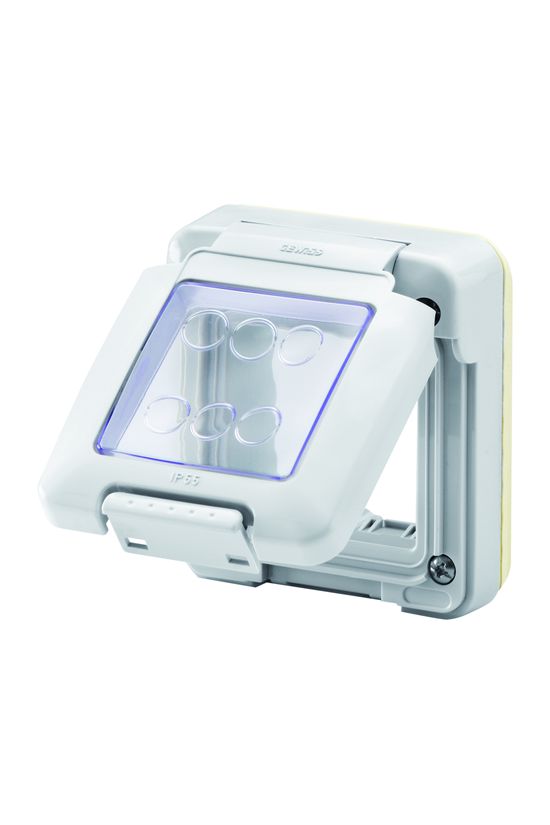 Vízmentes csapófedél 2modul vízszintes műanyag szürke lakkozott fényes 27Combi GEWISS - GW27401