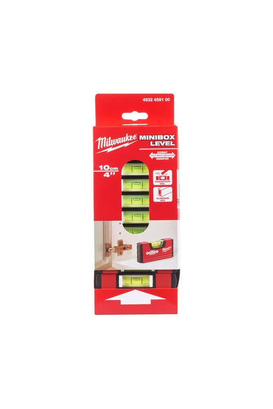 Vízmérték ütés-/UV-álló műanyag 100mm x 1-libellával MiniBox Milwaukee - 4932459100