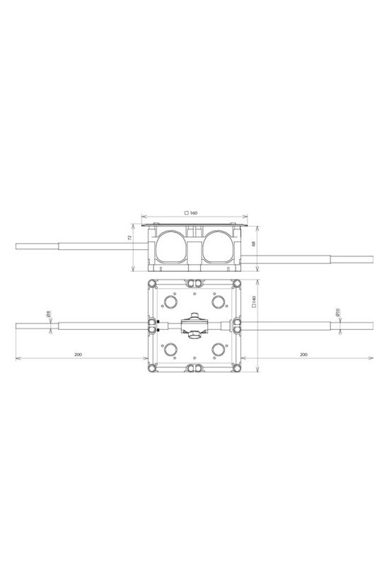 Vizsgálódoboz merev csatlakozózászlóval kezeletlen TSK 140X140 V2A AF8 10 L200 STTZN DEHN - 476010