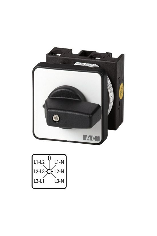 Voltmérő átkapcsoló L/L mérés L/N mérés 0-állással előlapba építhető T0-3-8007/E EATON - 095813