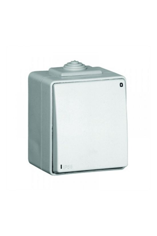 Waterproof48 102 2P kapcsoló betét komplett házban fehér falonkívüli rugós IP65 1- Elko EP - 48021CBR