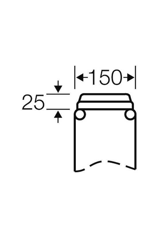 Zárófedél kikönnyített 150mmx 25mmx 100mm műanyag szürke Mi FM 15 Hensel - 2000127