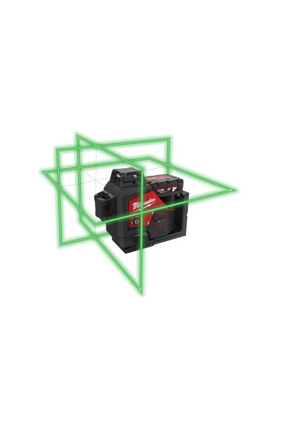 Zöld lézer 360° 3síkú +4Ah/Li-ion-akku +töltő +koffer 38m-sugárhossz M123PLKIT-401P Milwaukee - 4933478960