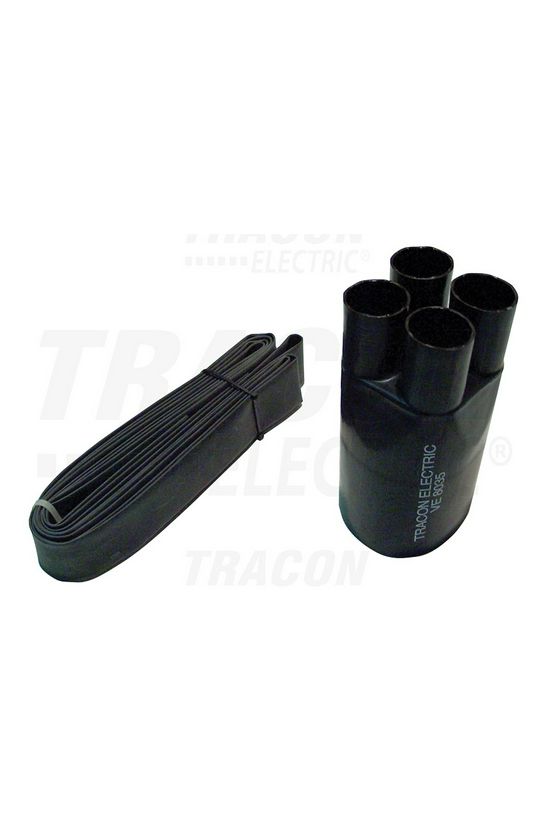 Zsugor végelzáró érszigetelő zsugorcsővel (12,7/6,4mm, 3m) 4-eres kábelhez 6-25mm2 TRACON - VE3512-SZ
