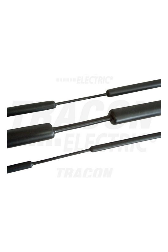 Zsugorcső fekete gyantás 4.8mm/ 1.6mm-átmérő 1m 3:1-zsugor vékonyfalú melegzsugor TRACON - ZSVR48