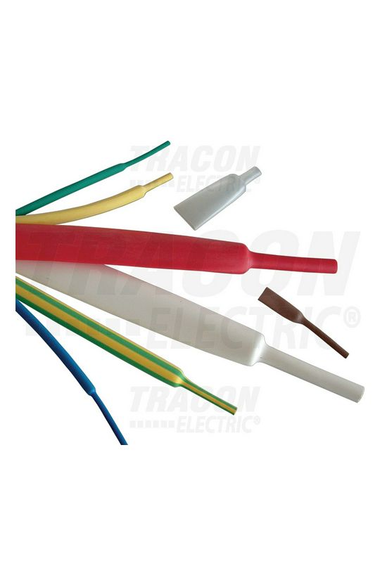 Zsugorcső piros 4.8mm/ 2.4mm-átmérő 1m 2:1-zsugor vékonyfalú melegzsugor TRACON - ZS048P